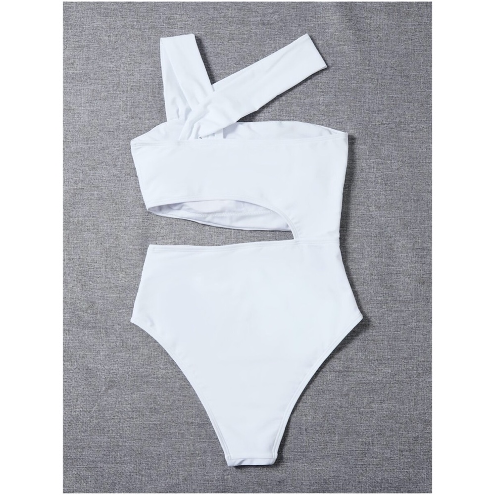 black cut out high waisted monokini one piece swim - Picture 4 of 8